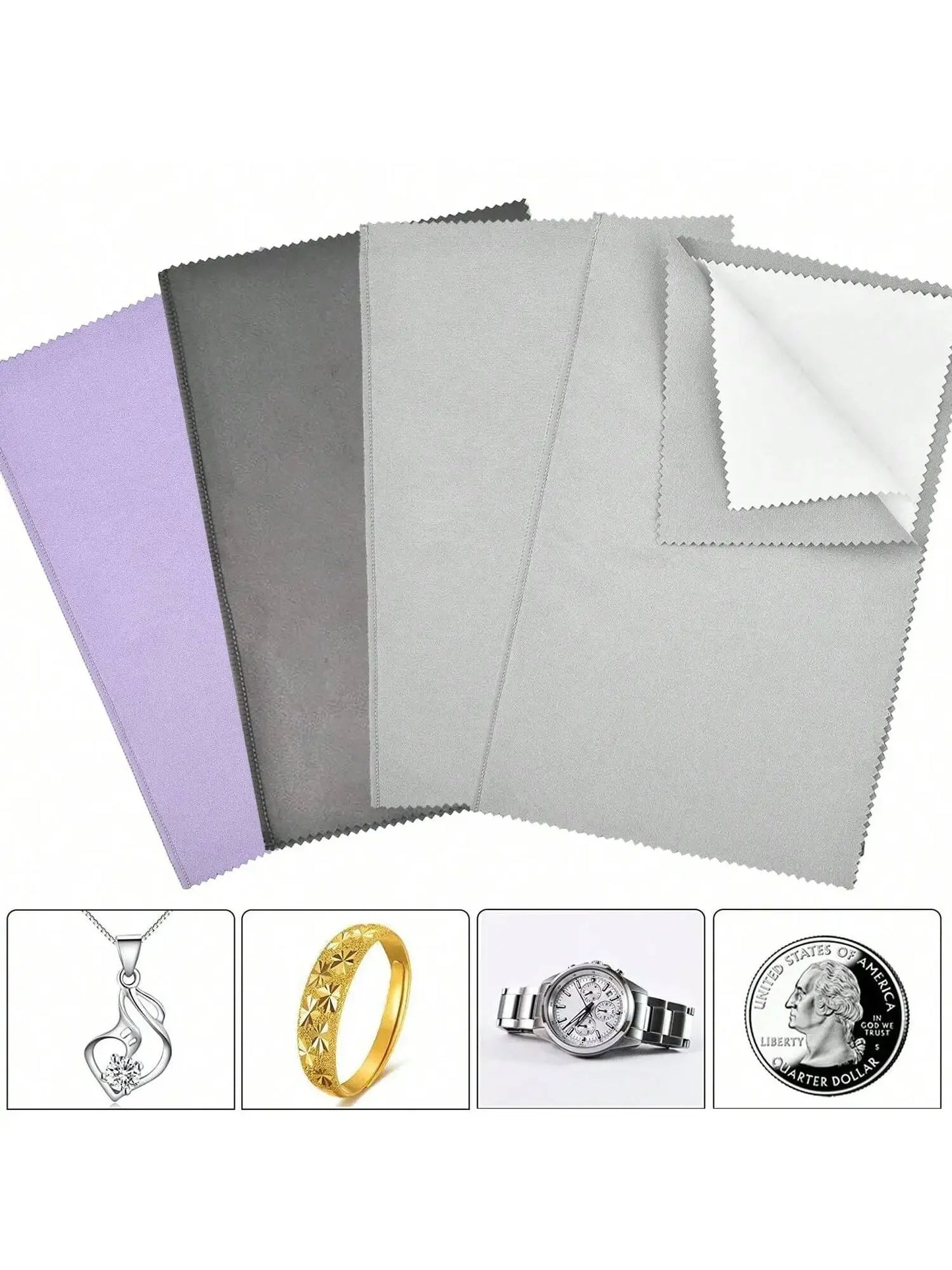 Multi-Layer Jewelry Cleaning Cloth – 9.48x6.3in for Silver coins & Gold