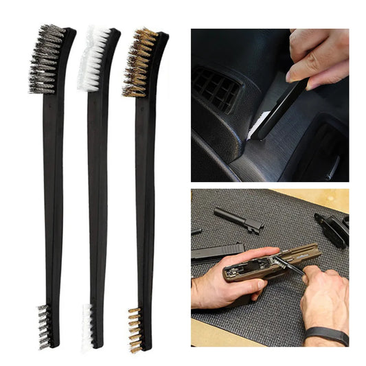 "3PCS Dual Head Wire Brush Set for Car Cleaning and Coin Polishing Rust Removal "