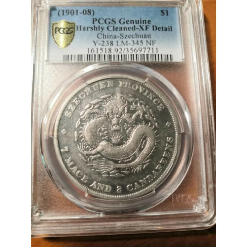 1901-08 China Szechwan Guangxu bullions Dragon Dollar PCGS XFDETAIL Certified