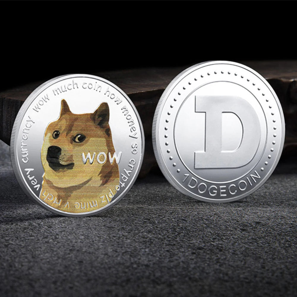 Cute Dog Pattern Dogecoin - Gold Plated 'To The Moon' Souvenir Coin"