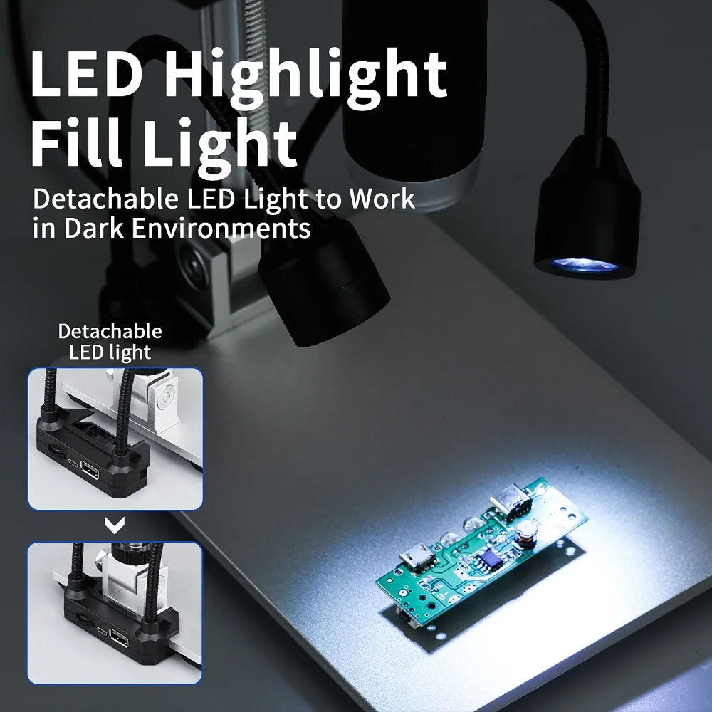 G1600 9-Inch LCD Digital Microscope - Ideal for Soldering, PCB, Jewelry