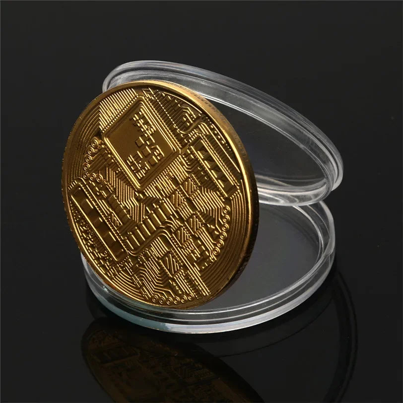 High-Quality Gold & Silver Bitcoin Coin - Perfect for Collectors and Gift Giving"