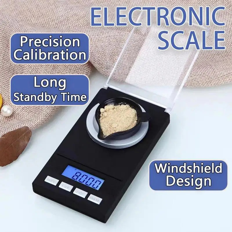 Compact Digital Scale with Tare Function and Windshield Design for Accurate Weighing"