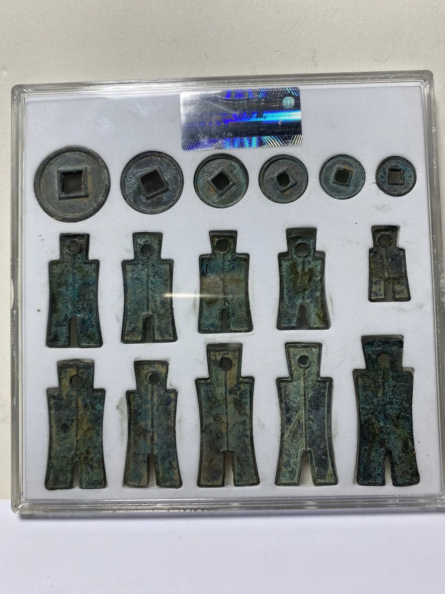 Antique Wang Mang Ten Cloth & Six Springs Coin Set - PCGS Graded