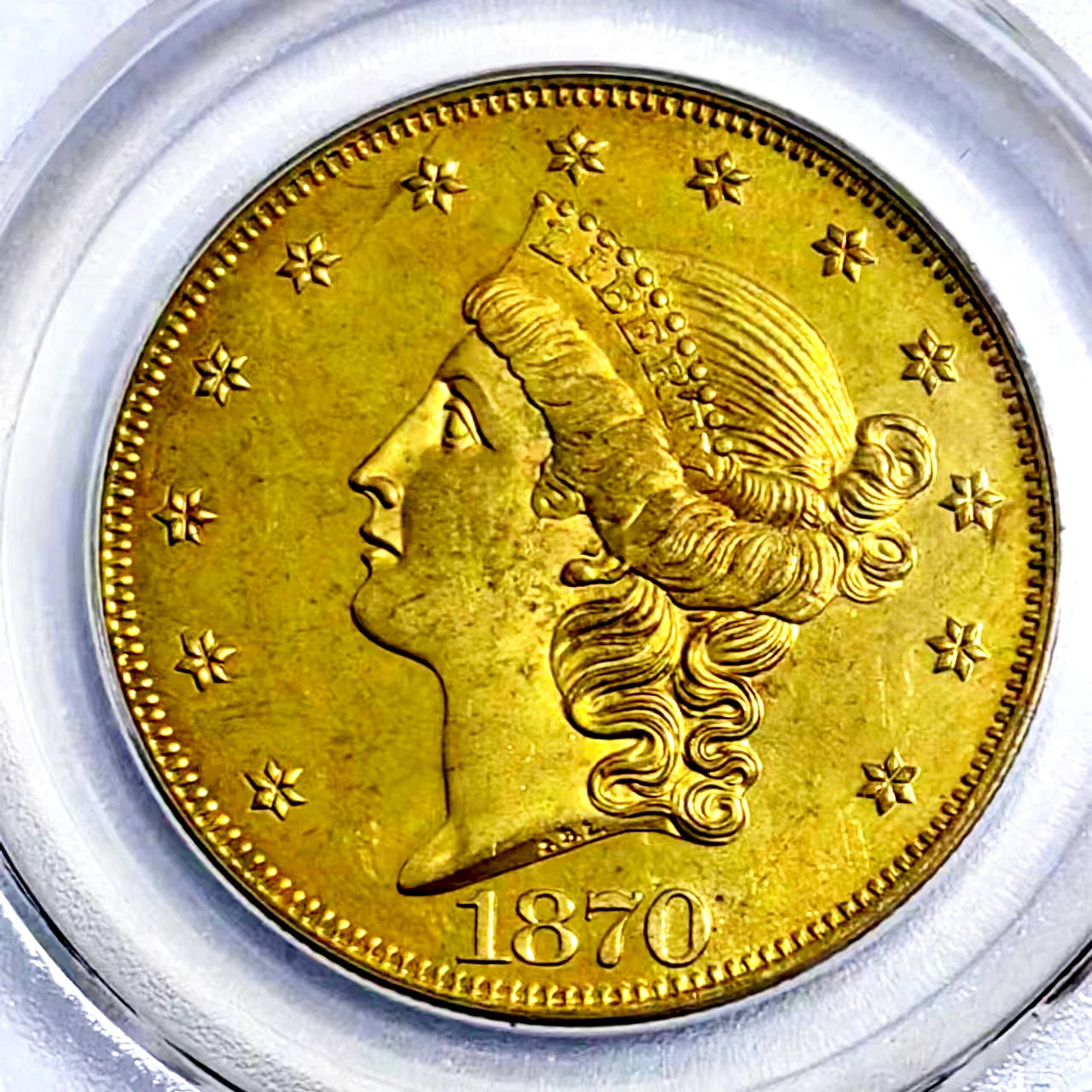 1870 CC $20 Coin - 24k Gold Plated Tungsten - PCGS NGC XF40 Sealed