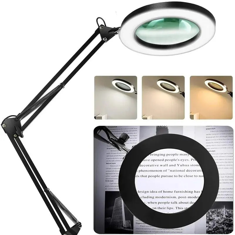 Adjustable 72 LED Magnifying Desk Lamp - 8X/10X for Detailed Work"