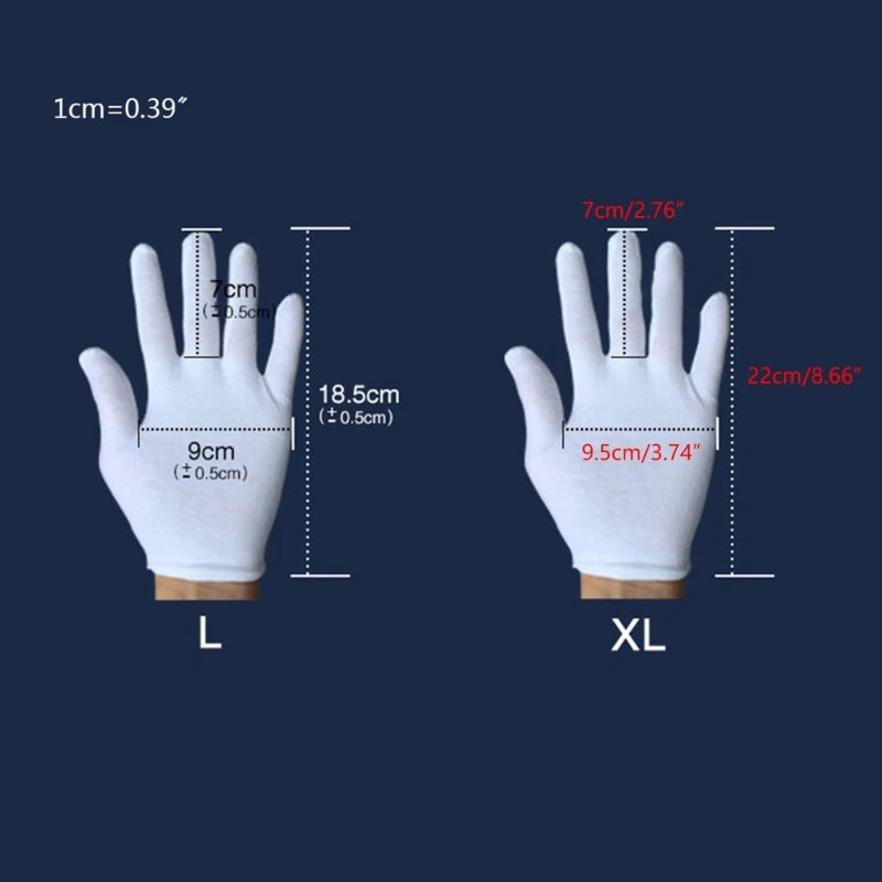 Best Seller: 3 Pairs White Cotton Gloves – Ideal for Coin Handling & Jewelry Inspection"