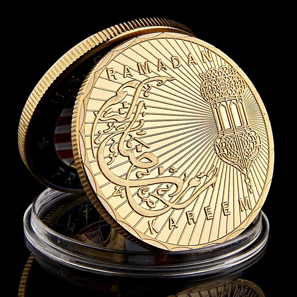 Gold Plated Ramadan Kareem Festival Coin - Octagon Collectible Coin