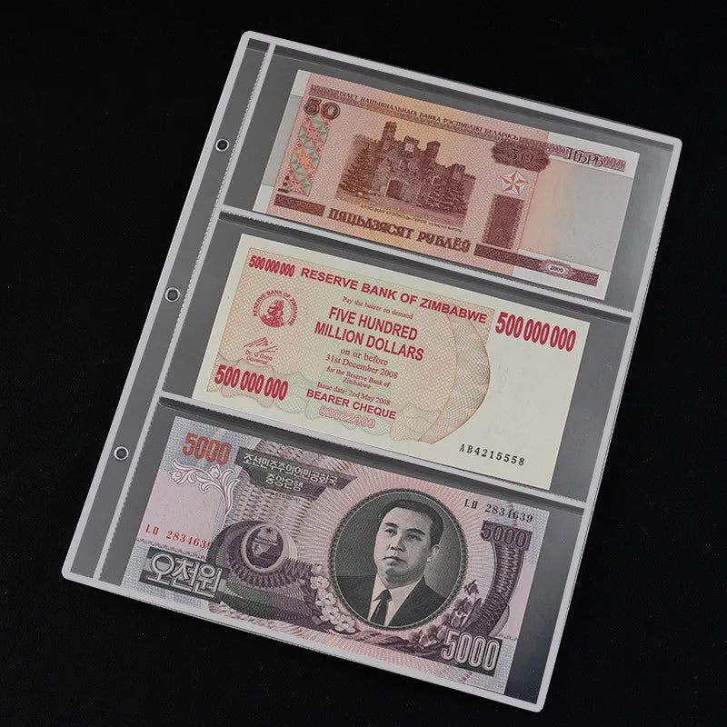 Unique Portable Banknote Album Pages - 10pcs 2/3/4-Slot Protective Sleeves"