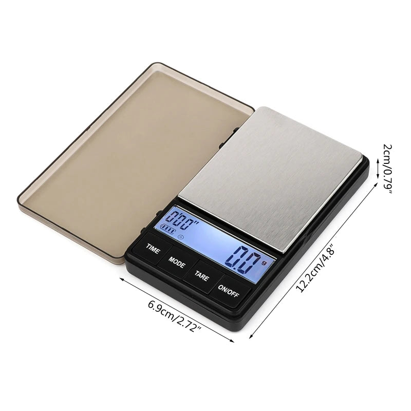 Shanwen 1000g x 0.1g Coin Scale - Barista & Brew Timer with Backlit LCD"