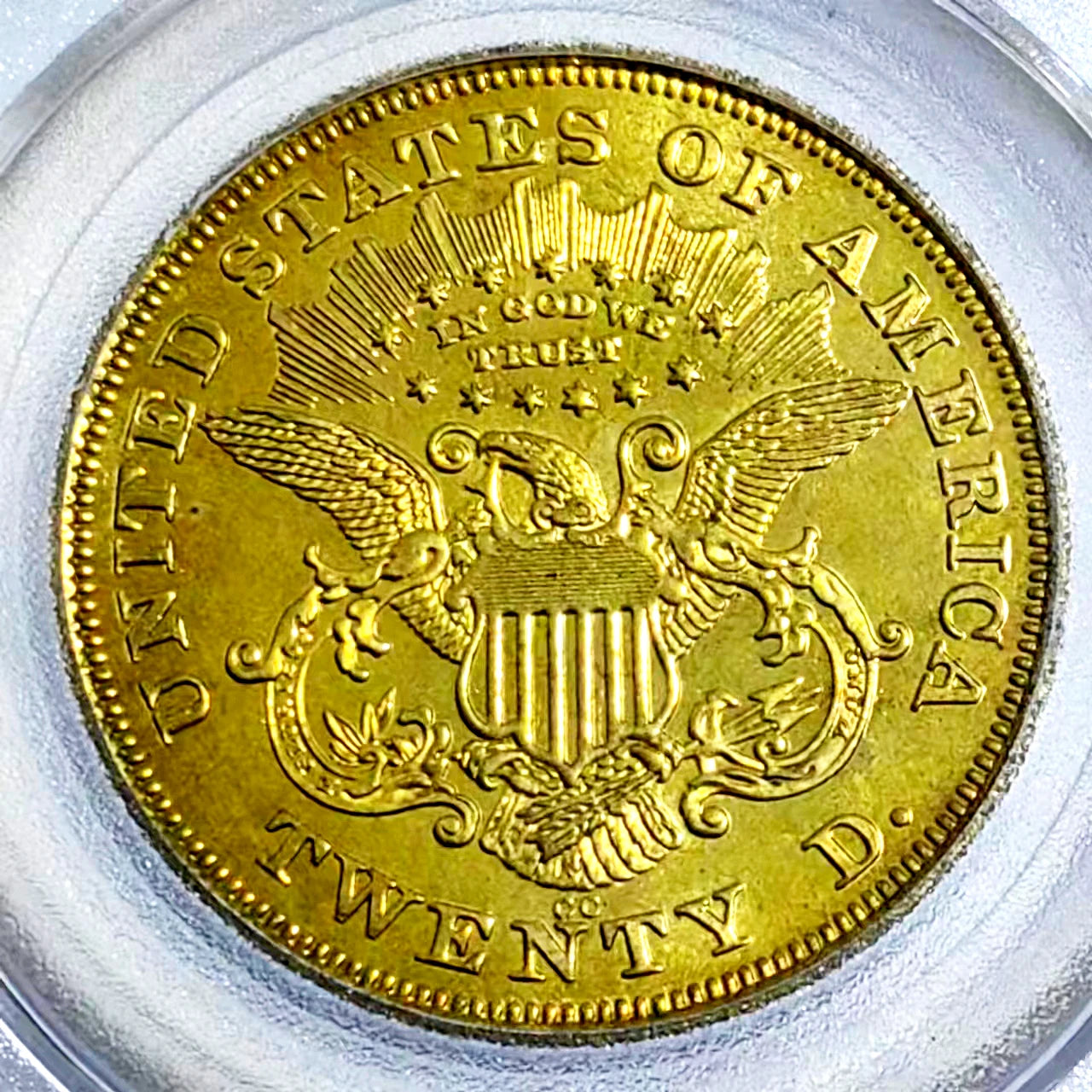 1870 CC $20 Coin - 24k Gold Plated Tungsten - PCGS NGC XF40 Sealed