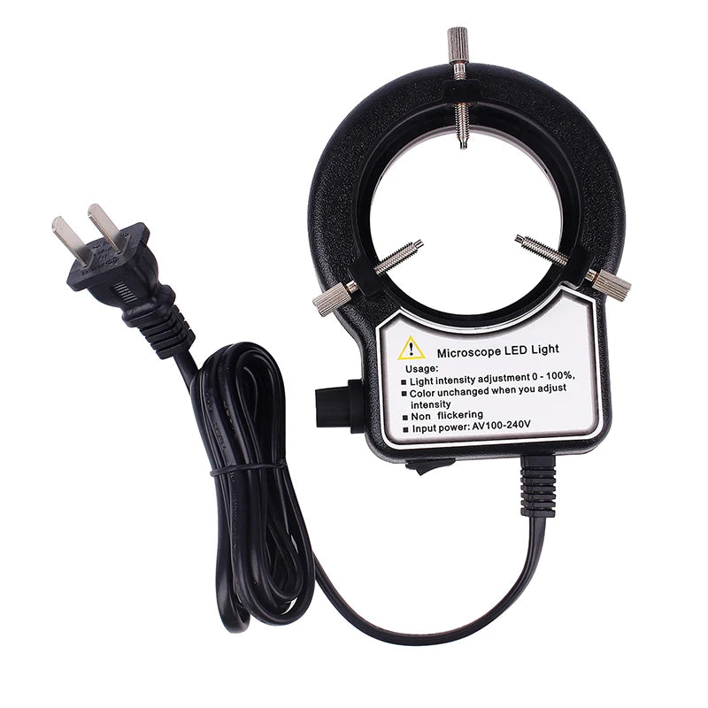 Industrial LED Ring Light Illuminator for Stereo Video Camera Microscopes"