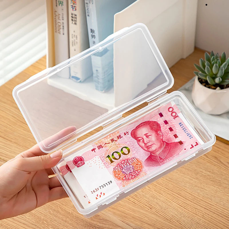 Transparent Portable Currency & Coin Banknotes Storage Case