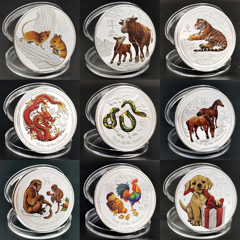 Unique Painted Zodiac Commemorative Coin – Ideal for Art and Souvenirs!"