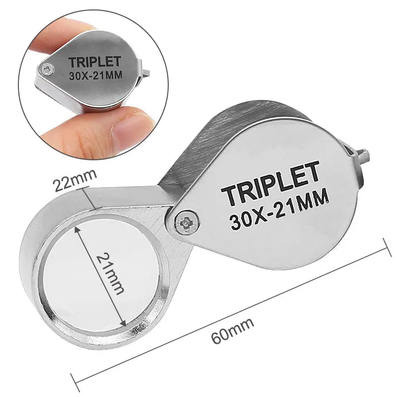 WALLY SKY 30X Pocket Jewelry Magnifier - Compact and Stylish"