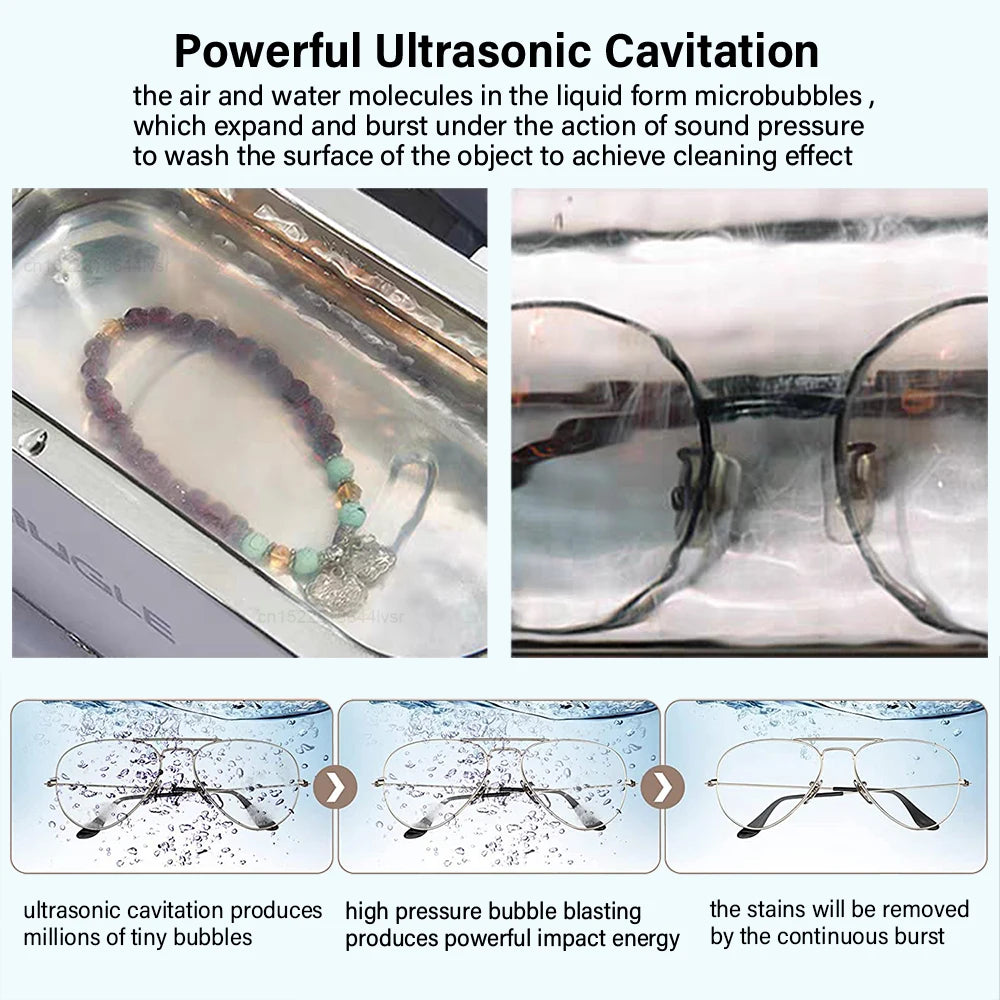 High-Frequency 35W Ultrasonic Cleaner for Jewelry & Glasses