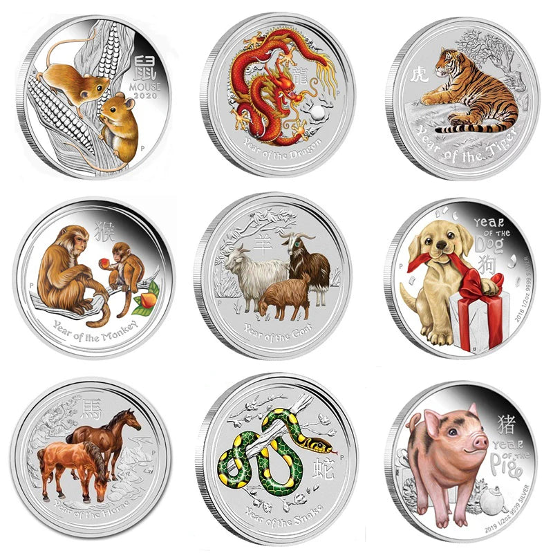 Unique Painted Zodiac Commemorative Coin – Ideal for Art and Souvenirs!"