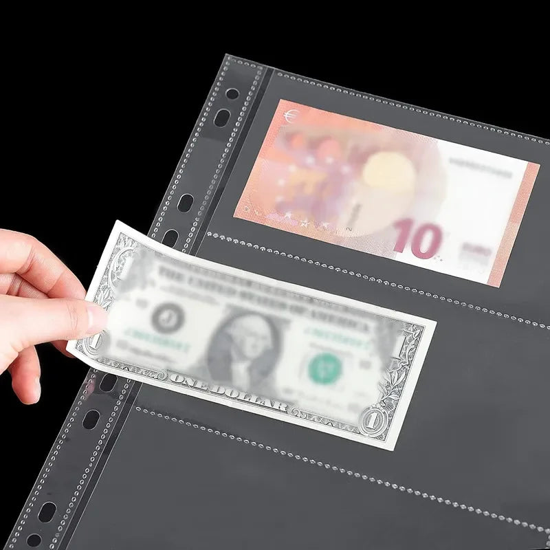 Unique 3-Slot Banknote Holder Sleeves - Perfect for Stamps & Currency"
