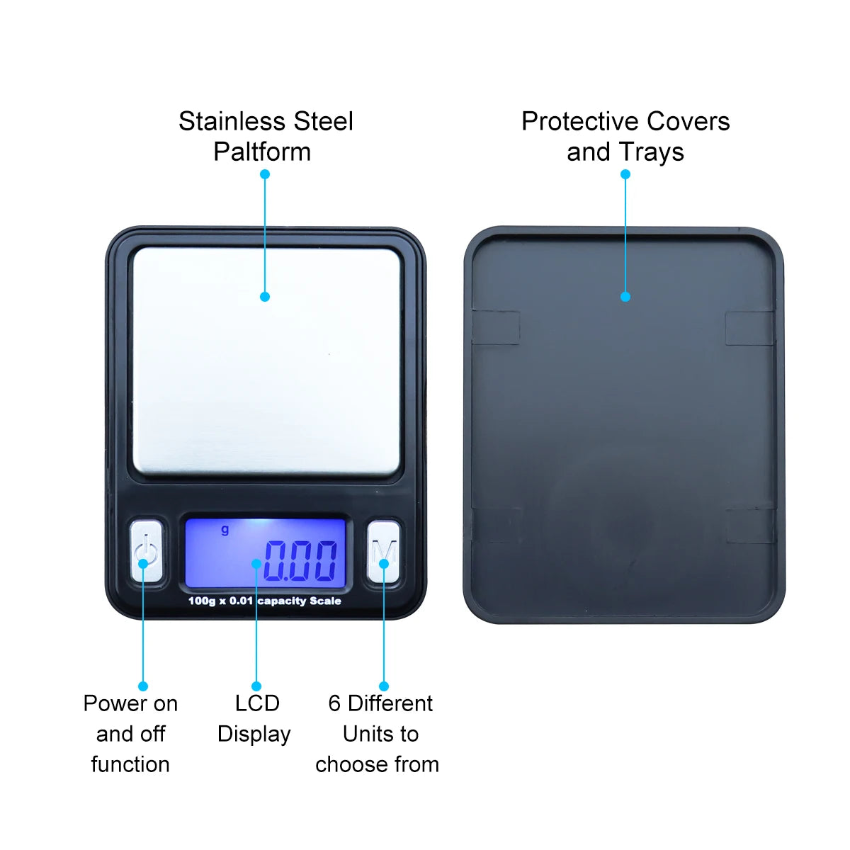 Versatile Mini Electronic Scale - 100g Capacity with Tare Function"