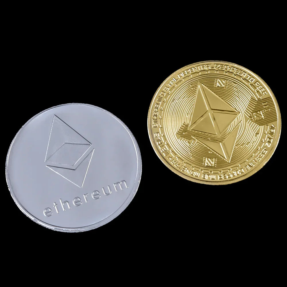 Ethereum & Bitcoin Commemorative Coins - High-Strength, Wear-Resistant Collectibles"