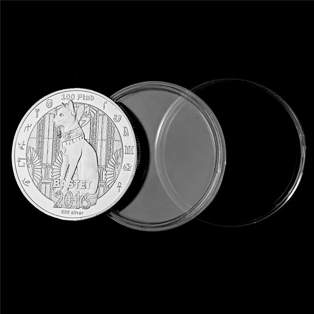 2016 Bastet Egyptian Mythology Silver Plated Coin - Home Decor Collection