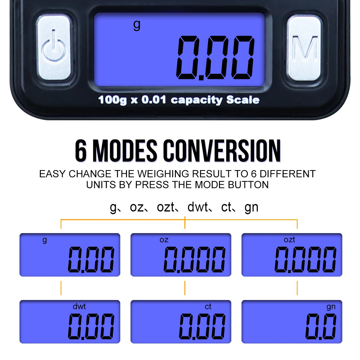 Versatile Mini Electronic Scale - 100g Capacity with Tare Function"