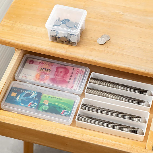 Transparent Portable Currency & Coin Banknotes Storage Case