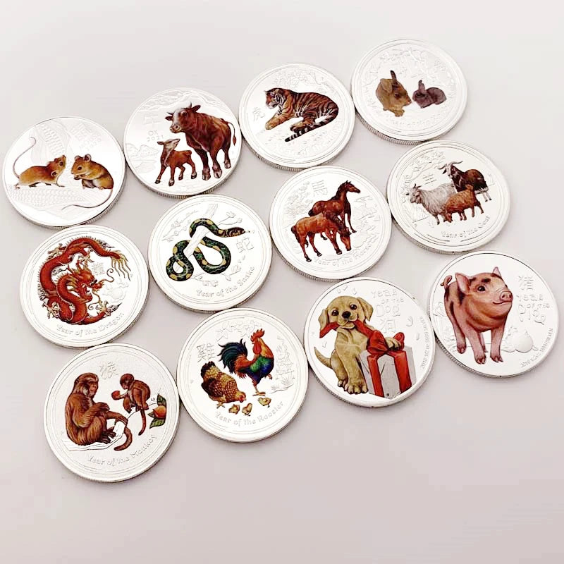 Unique Painted Zodiac Commemorative Coin – Ideal for Art and Souvenirs!"