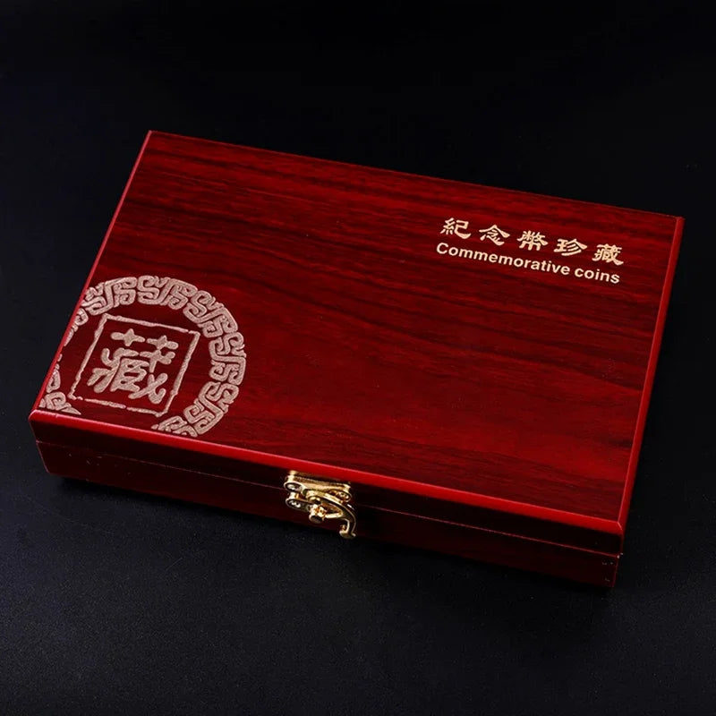 High-Quality Wooden Coin Storage Box with Adjustable Pads - 50pcs Set"