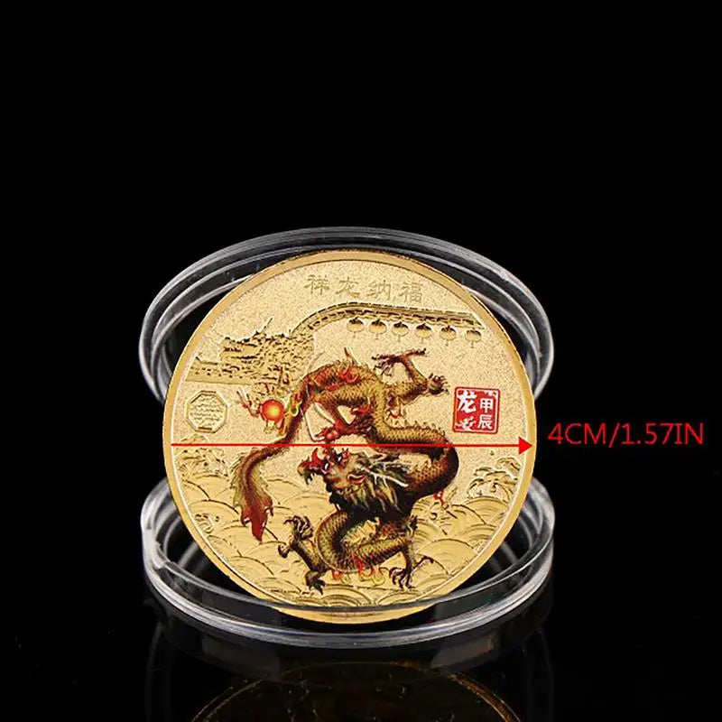 Chinese Zodiac Dragon Coin - Perfect 2024 New Year Collectible and Gift"