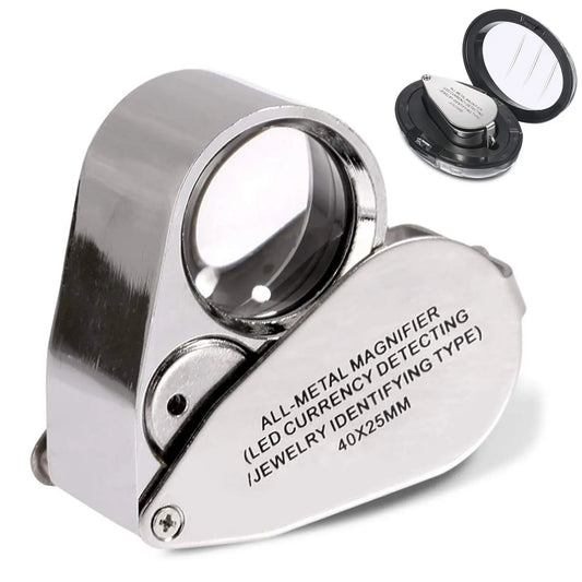 Multifunctional 40X Jewelry Magnifier - LED & UV Light, Folding Design"