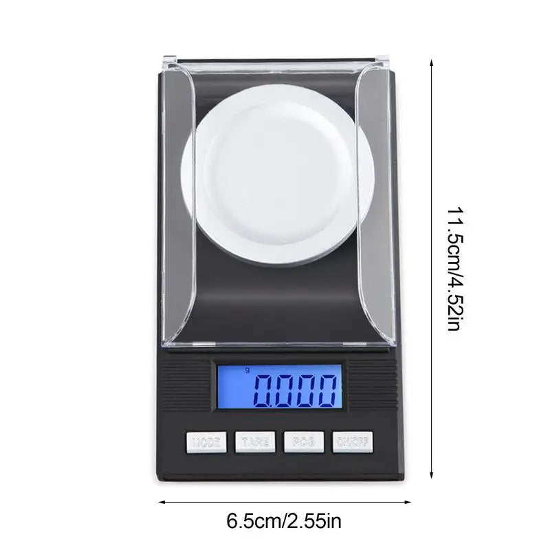 Compact Digital Scale with Tare Function and Windshield Design for Accurate Weighing"