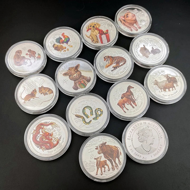 Unique Painted Zodiac Commemorative Coin – Ideal for Art and Souvenirs!"