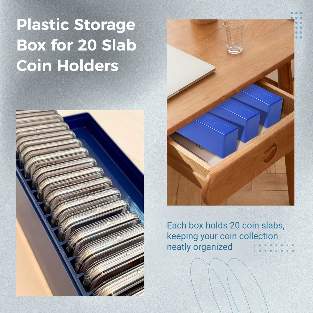 3pcs Coin Slab Storage Boxes - Holds 60 Slabs - PCGS NGC PMG Compatible