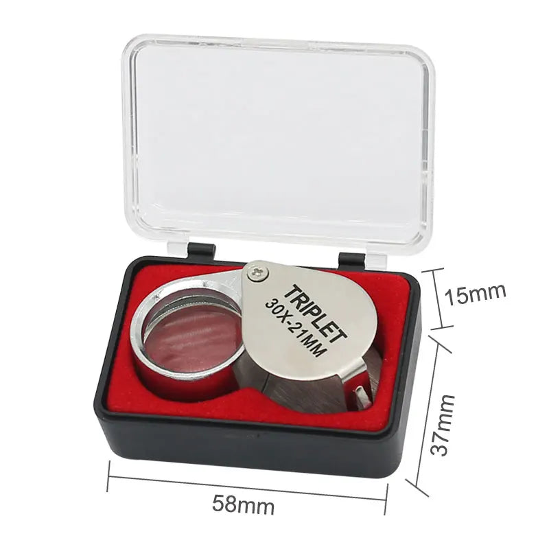 WALLY SKY 30X Pocket Jewelry Magnifier - Compact and Stylish"