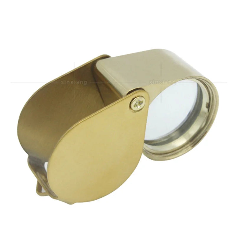 New 30X Golden Magnifying Glass – Premium Pocket Size for Coins & Jewelry"