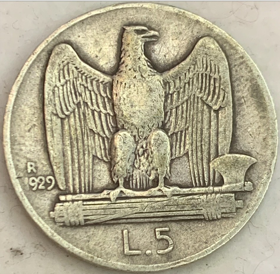 Collectible 1926-1935 Italian 5 Lire - Rare Vittorio Emanuele III Silver Coin