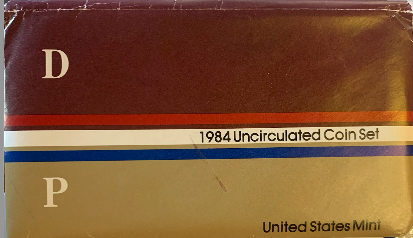 1984 United States Mint Uncirculated 12-Coin Set - Denver and Philadelphia Mints"**