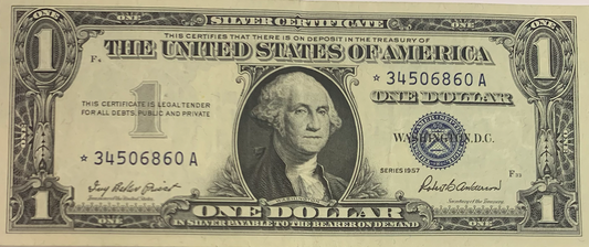 Collectible 1957 $1 Star Note: Iconic Blue Seal Silver Certificate