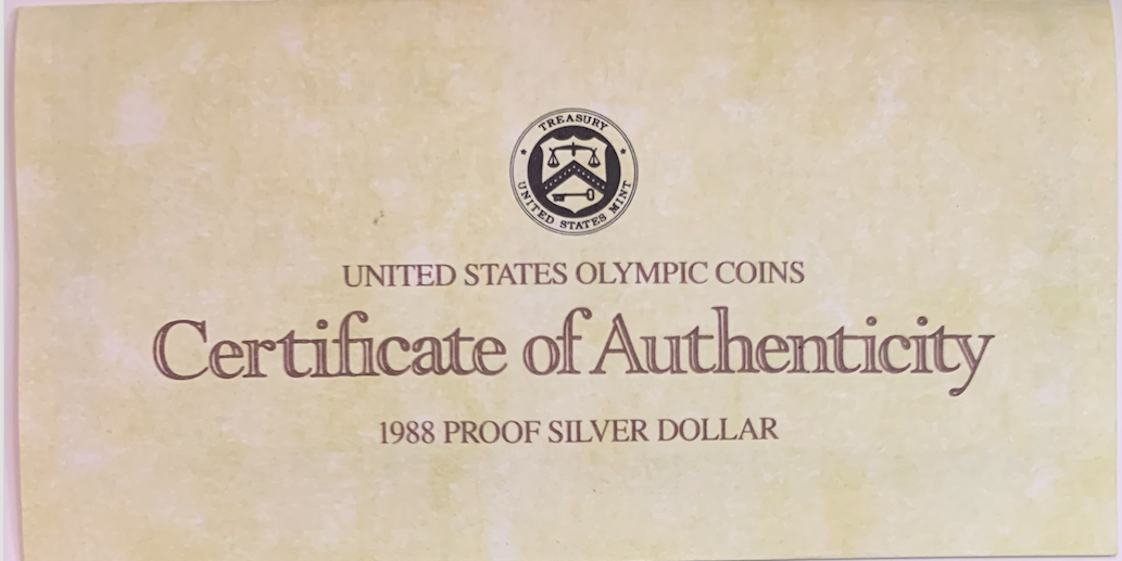 Mint 1988-S Proof Olympic Silver Dollar: Celebrating the Olympic Games