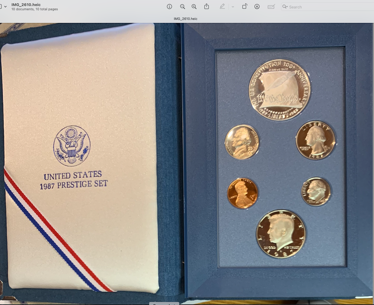 1987 United States Constitution Prestige Set - Certified Authentic Proof Coins