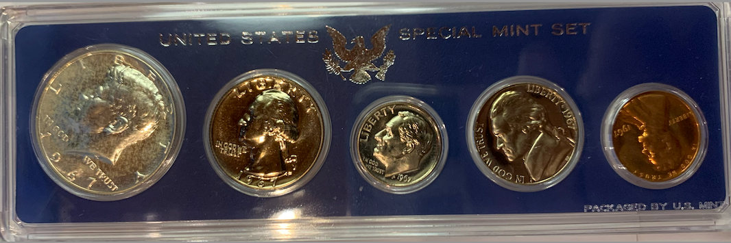 1966 and 1967 U.S. Special Mint Sets SMS - 40% Silver, Original Packaging