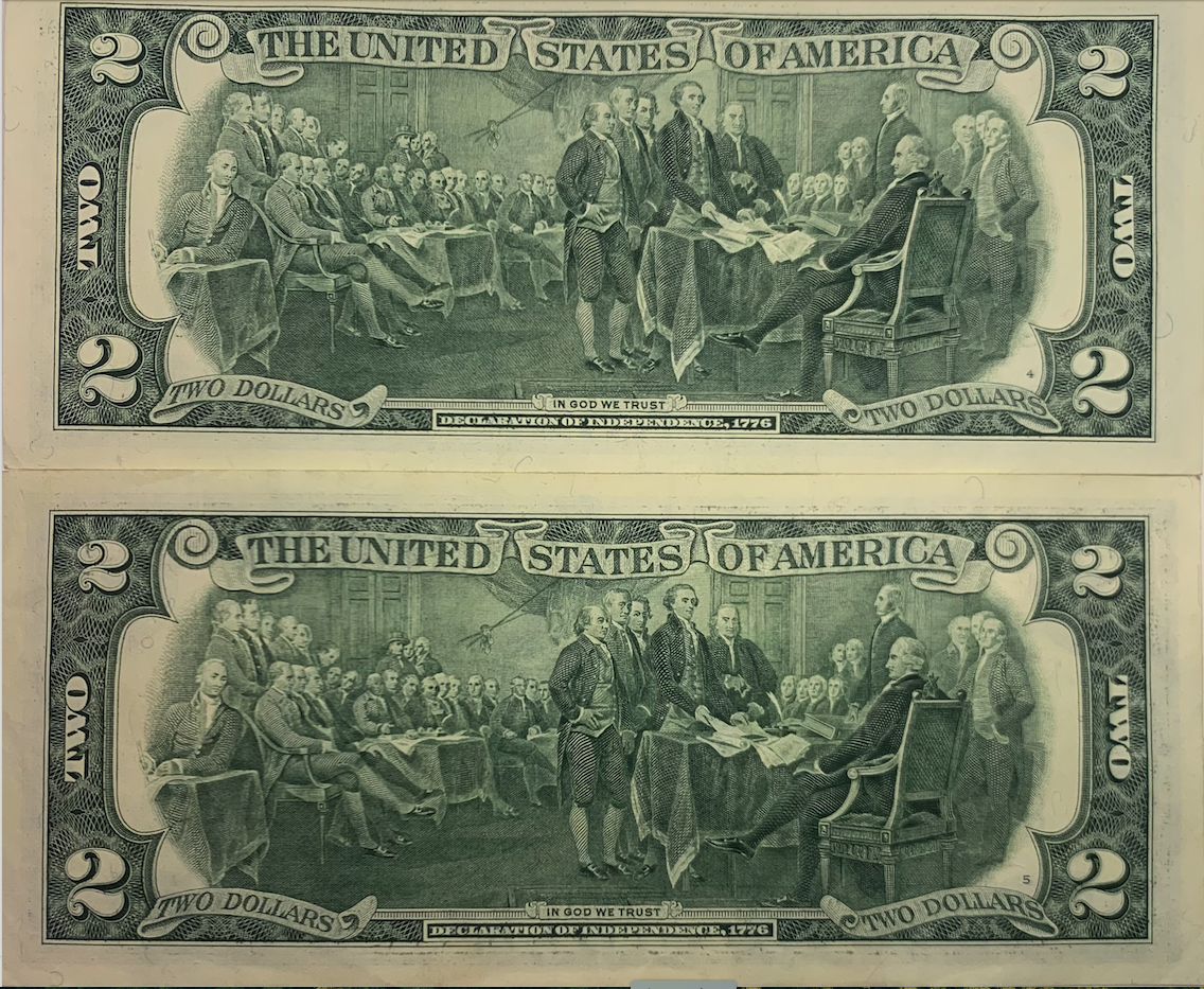 Collectible Pair of 2003 $2 Notes - Signed by Marin and Snow, Limited Edition