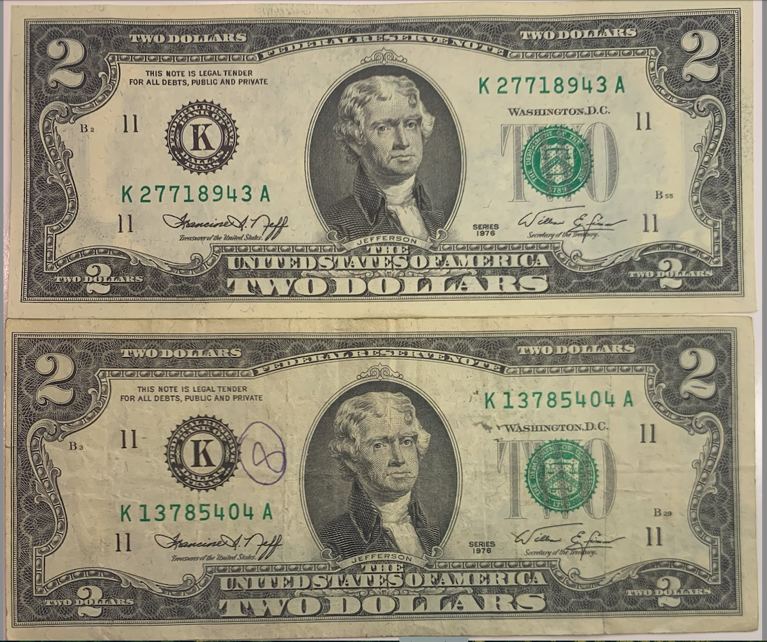 1976 $2 Federal Reserve Note - Signed by Neff and Simon, Dallas Series