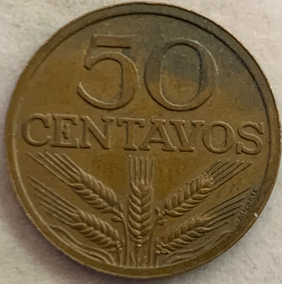 Own a Piece of Portuguese History: 1969-1979 Portugal 50 Centavos Coin