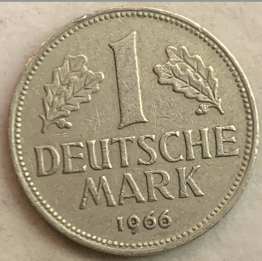 Rare Germany 1 Mark Coin 1950-2001 - Federal Republic Era, KM#110