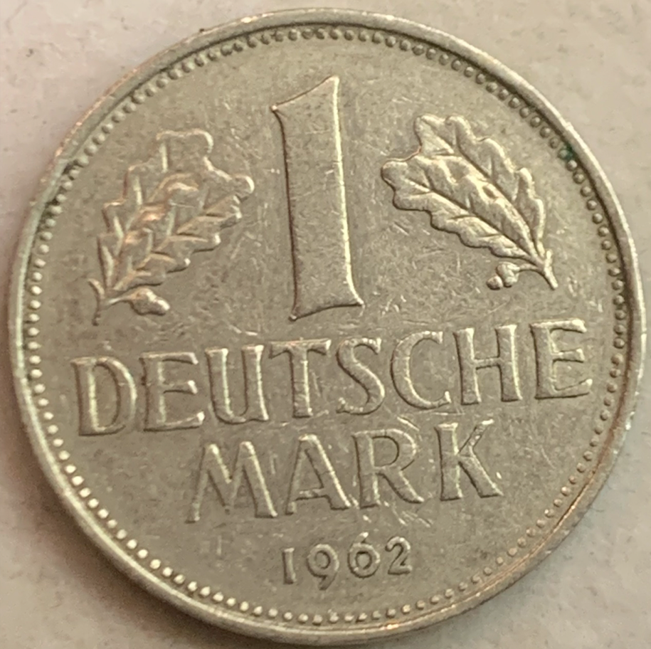 Rare Germany 1 Mark Coin 1950-2001 - Federal Republic Era, KM#110