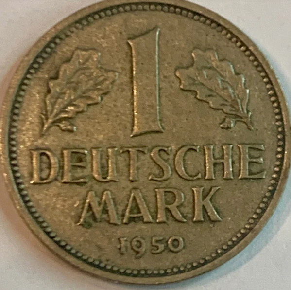 Rare Germany 1 Mark Coin 1950-2001 - Federal Republic Era, KM#110