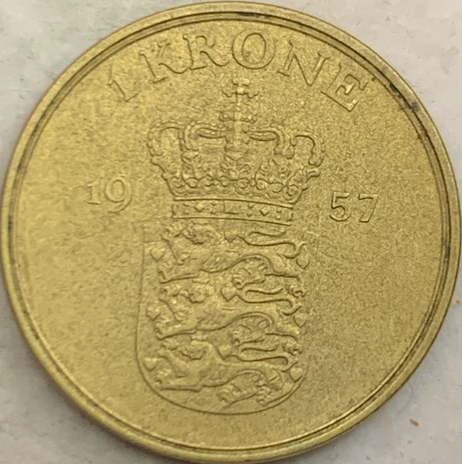 Rare Denmark 1 Krone Coin (1960-1972) - Frederick IX Era”