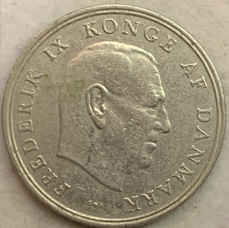 Rare Denmark 1 Krone Coin (1960-1972) - Frederick IX Era”